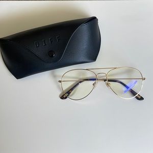DIFF Blue light blocking aviator glasses